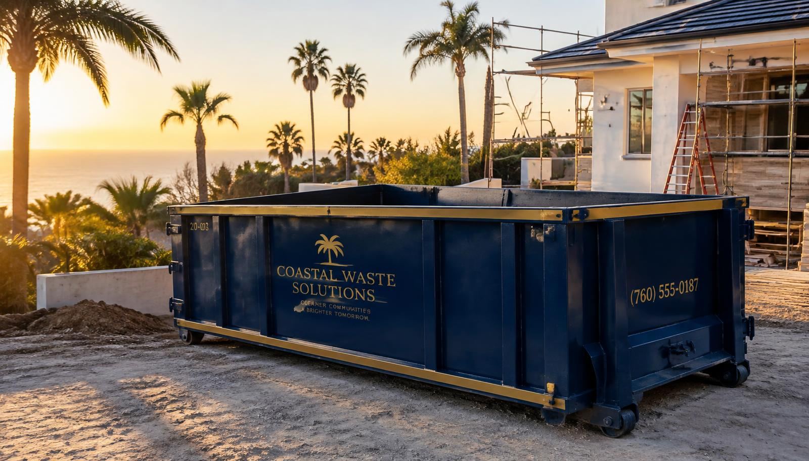 Yard Waste & Green Waste Removal container at a Ventura County project